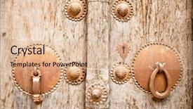  Presentation with antique - Slide deck having door handle in yazd iran background and a lemonade colored foreground