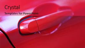  Presentation with car design - Beautiful PPT theme featuring door handle of red car backdrop and a red colored foreground