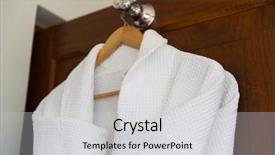  Presentation with luxury hotel - Presentation design enhanced with door hangers - bath clothes hygiene and luxury background and a light gray colored foreground