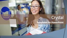  Presentation with dry cleaning - Slide set with door hangers - client of dry cleaning service background and a tawny brown colored foreground