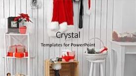  Presentation with interior - Presentation design consisting of door hangers - interior of santa claus home background and a light gray colored foreground