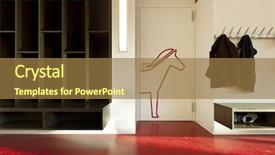  Presentation with public - Cool new slide set with door hangers - modern public school corridor red backdrop and a coral colored foreground