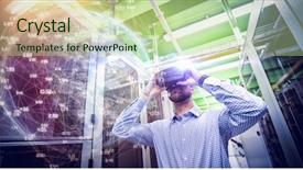  Presentation with virtual reality - Slide deck featuring door hardware - earth globe against technician using background and a mint green colored foreground