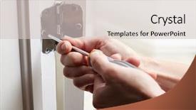  Presentation with hardware - Slide deck enhanced with door hinge installation background and a lemonade colored foreground