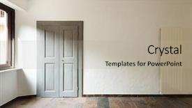  Presentation with house fly insect close up - Cool new presentation with door in a rustic house backdrop and a mint green colored foreground