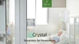  Presentation with hospital bed - PPT theme enhanced with door in clinic with blurred background and a light gray colored foreground