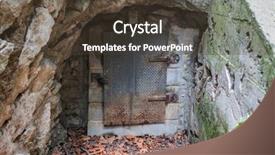  Presentation with underground mining mine passage - Beautiful PPT theme featuring door in the angeles national backdrop and a tawny brown colored foreground
