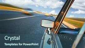  Presentation with car door - Cool new slides with door knob - car with mirror and dashboard backdrop and a ocean colored foreground