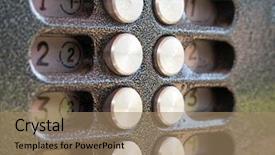  Presentation with communication - Cool new PPT theme with door knob - communication equipment - intercom keypad backdrop and a  colored foreground