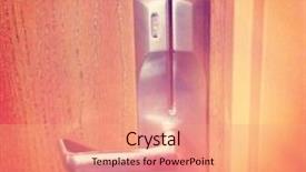  Presentation with access - Audience pleasing presentation theme consisting of golden key keyhole - door knob with card access backdrop and a coral colored foreground