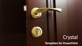  Presentation with simple door lock system - Audience pleasing slides consisting of door lock and door handle backdrop and a wine colored foreground
