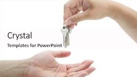  Presentation with man door - Colorful theme enhanced with door manned security - man handing over the set backdrop and a white colored foreground