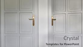  Presentation with room - Slides having door-of-a-room-left background and a light gray colored foreground