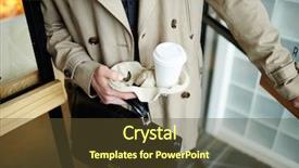  Presentation with man door - Slides having door of cafe and leaving background and a tawny brown colored foreground