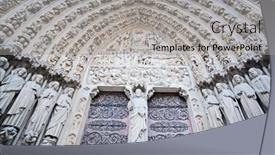  Presentation with notre dame - Slide deck having door-of-notre-dame-de background and a  colored foreground