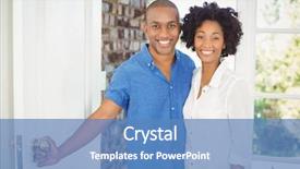  Presentation with open door - Slide deck with door of their house background and a teal colored foreground