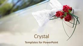  Presentation with flower wedding - Presentation design enhanced with door of white wedding car background and a sky blue colored foreground