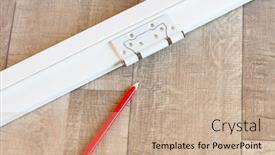  Presentation with window frame - Slide deck with door-or-window-frame-hinge background and a coral colored foreground