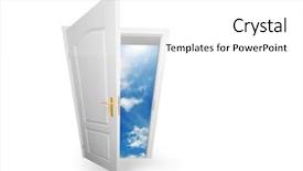  Presentation with open door - Cool new presentation with door to new world open backdrop and a white colored foreground