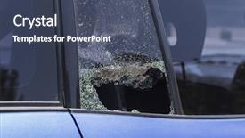  Presentation with vehicle - PPT layouts enhanced with door window from vehicle burglary background and a ocean colored foreground