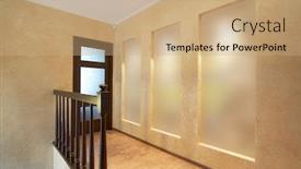  Presentation with resting place - Presentation theme consisting of door with glass on a resting place background and a coral colored foreground