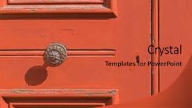  Presentation with doorknob - PPT layouts featuring door with keyhole brass doorknob background and a red colored foreground
