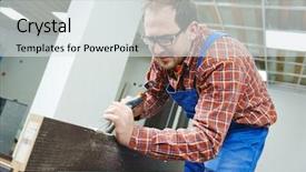  Presentation with chisel - PPT layouts featuring door-works-with-hummer background and a light gray colored foreground