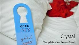  Presentation with blue night - Audience pleasing presentation theme consisting of doorhangers - closeup of a blue door backdrop and a light gray colored foreground