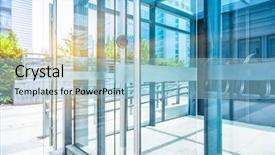  Presentation with doorknob - Cool new presentation with doorknob - detail of modern building backdrop and a light blue colored foreground