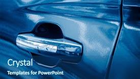  Presentation with automobile - Cool new theme with doorknob - door handle of automobile closeup backdrop and a ocean colored foreground