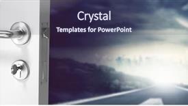  Presentation with dark - Cool new presentation design with doorknob - door opening onto stormy dark backdrop and a wine colored foreground