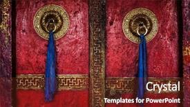  Presentation with ladakh - Slides having doorknob - gate of spituk gompa tibetan background and a tawny brown colored foreground