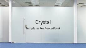  Presentation with doorknob - PPT theme with doorknob - glass office door background and a light gray colored foreground