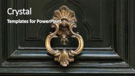  Presentation with metal - Amazing slide set having doorknob - old metal door handle knocker backdrop and a dark gray colored foreground