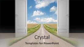  Presentation with open door - Amazing theme having doorknob - open the door backdrop and a mint green colored foreground