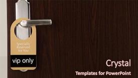  Presentation with doorknob - PPT layouts consisting of doorknob - special reserved door sign hang background and a wine colored foreground