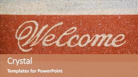  Presentation with welcome - Presentation theme having doormat with welcome sign background and a coral colored foreground