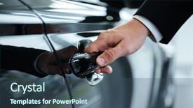  Presentation with car door - Presentation featuring doors closing - close up of a male background and a ocean colored foreground