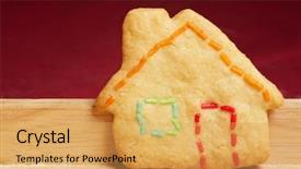  Presentation with cookie - Beautiful presentation theme featuring doors closing - colorful cookie house with colorful backdrop and a yellow colored foreground