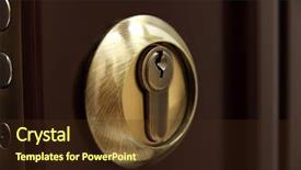  Presentation with door lock system - Presentation consisting of beautiful valley in tibet background and a dark gray colored foreground.