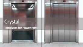  Presentation with elevator - Presentation consisting of doors closing - elevator with open and close background and a gray colored foreground