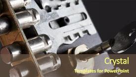  Presentation with lock key - Amazing PPT theme having doors closing - macro shot of interior backdrop and a violet colored foreground