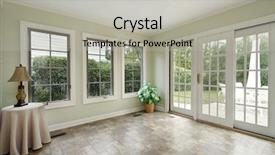  Presentation with home - PPT theme with doors windows - porch in suburban home background and a light gray colored foreground