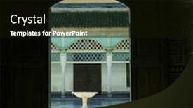  Presentation with bahia - PPT layouts consisting of doorway in bahia palace marrakesh background and a black colored foreground