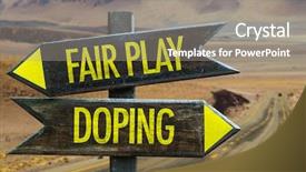  Presentation with fair - Beautiful PPT layouts featuring dope - fair play vs doping backdrop and a gray colored foreground
