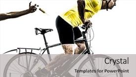  Presentation with sport - Slides enhanced with dope - one caucasian man exercising doping background and a light gray colored foreground