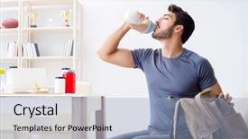  Presentation with adventure sports man - Colorful PPT theme enhanced with dope - young man getting ready backdrop and a light blue colored foreground