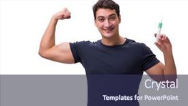  Presentation with young hackers in the concept - Slide deck featuring dope - young man in doping concept background and a navy blue colored foreground