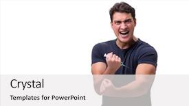  Presentation with concept - Beautiful PPT theme featuring dope - young man in doping concept backdrop and a white colored foreground