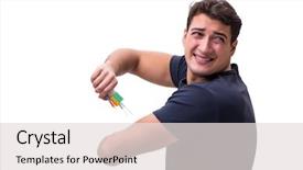  Presentation with young hackers in the concept - Audience pleasing slides consisting of dope - young man in doping concept backdrop and a  colored foreground